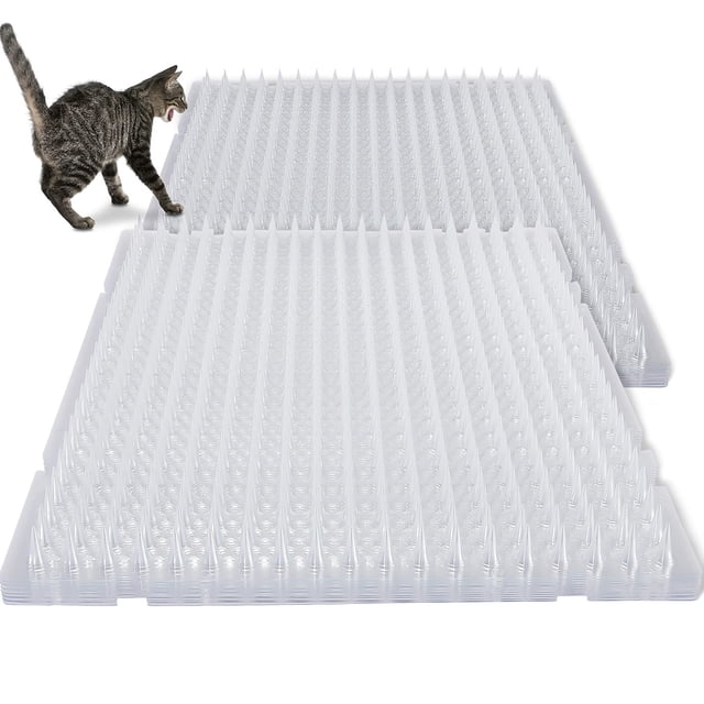 Alfombrilla disuasoria para gatos Nuanchu, 12 piezas, plástico transparente con púas