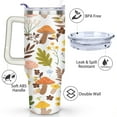 thumbnail image 3 of Mushroom 40 Oz Tumbler with Handle Lid and Straw, Stainless Steel Double Walled Vacuum Insulated Cup, Cute Anniversary Wedding Birthday Gifts Tumbler for Women Men Friends Outdoor Indoor, 3 of 7