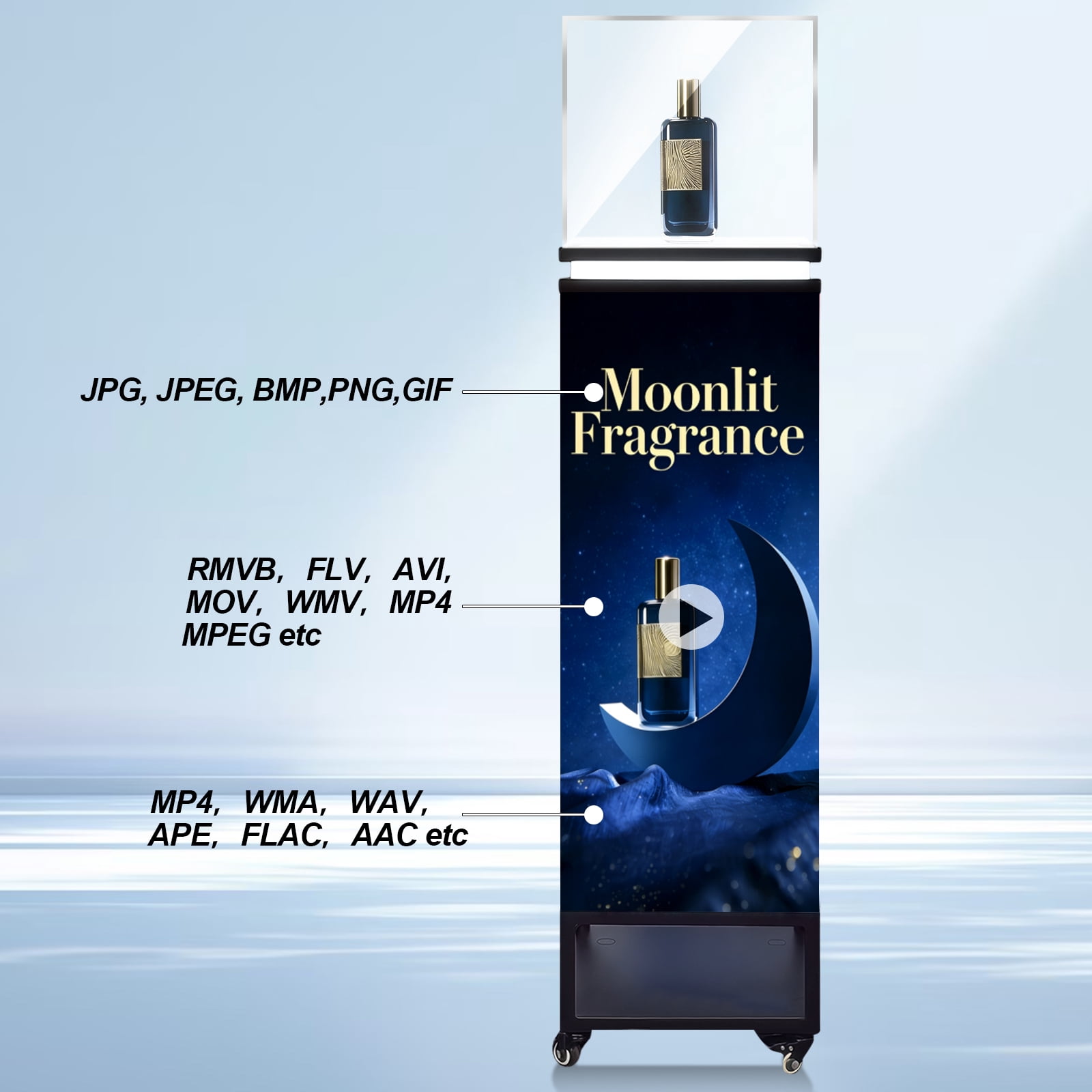 LED Display Screen Showcase,LED Display Screen Showcase, Acrylic Display Case for Jewelry Promotion/Museum