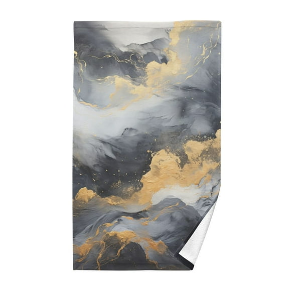 Marble with Golden Black Cotton Face Towels Soft Hand Towel Absorbent Bathroom Towel for Kitchen Hotel Decoration