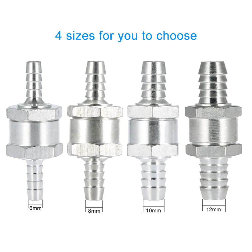 Clapet Anti-retour Pour Carburant Essence/diesel - 8 Mm Extérieur / 5 Mm Intérieur - En Alliage, Noir - Pour Tuyauterie Véhicule