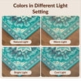 thumbnail image 7 of Design&I 8'x10' Washable Area Rug Extra Large Skid-Resistant Low Profile Boho Peacock Medallion With Distressed Vintage Border Accents for Living Room, Family, 7 of 7