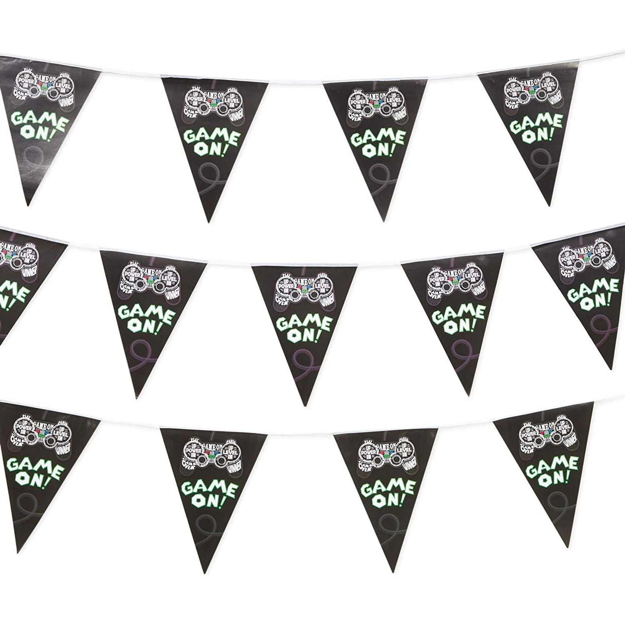 Black and White Football 6 Metre Bunting Flags Party Decoration Celebration 