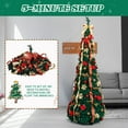 thumbnail image 4 of 7FT Pop-Up Christmas Tree with 200 Warm LED Lights & Remote Control, Easy Setup Pre-Lit Artificial Xmas Tree w/ Red & Gold Ornaments, Green, 4 of 9
