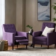 thumbnail image 3 of Mason Mid Century Modern Tufted Pushback Recliners, Set of 2, Muted Purple and Dark Espresso, 3 of 10