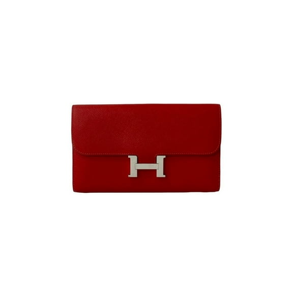 Pre-Owned □P engraved HERMES Constance Long H hardware Veau Epsom leather bifold... (Good)