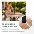 thumbnail image 5 of Round Outdoor Tablecloth with Umbrella Hole and Zipper, Brown Grey Fitted Table Cover with Elastic Edge for 31-35 Inch, Abstract Art Oil Painting Blue Ombre Waterproof Patio Tablecoths for Picnic, 5 of 9