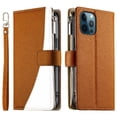 thumbnail image 1 of Funda cartera GANGXUN para iPhone 12 Pro Max , cuero PU con tarjetero, cremallera, correa de mano, soporte y protección 602°, 1 of 6