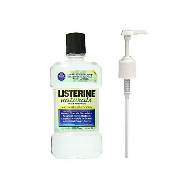 Listerine Bundle, Naturals Anticavity Fluoride Mouthwash Herbal Mint 1 ...