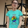 thumbnail image 3 of Tee Hunt Rainbow Sheep of The Family T-Shirt Gay Pride LGBT Support Funny Women's T-Shirt Tee, Light Blue, X-Large, 3 of 5