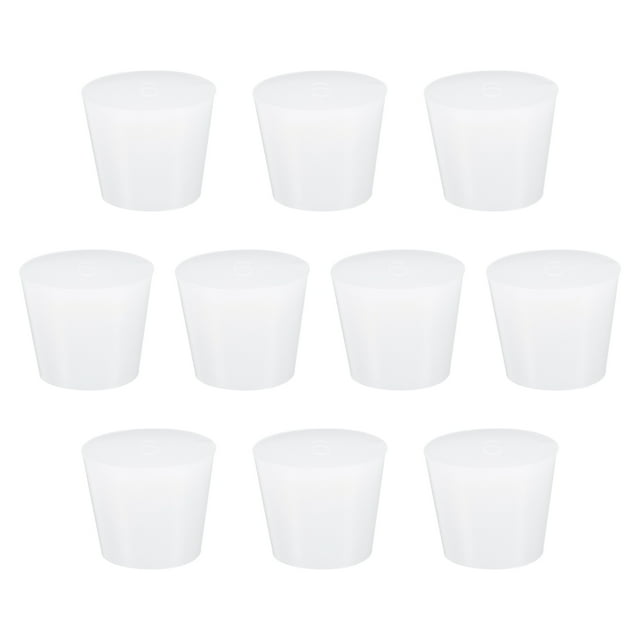 Uxcell 10 Pcs Tapones de Goma Sólida de Silicona Blanca, Tapones Cónicos para Fregaderos, Diámetro de 25 mm a 33 mm