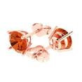 thumbnail image 2 of 4 ct Push-Back Stud Earrings for Women | 8.0mm Round Cut Simulated Red Diamond | 14K Rose Gold, 2 of 5