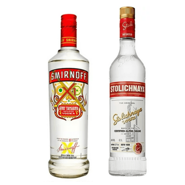 Paquete DE Vodka Smirnoff Tamarindo 750ML Vodka Stolichnaya 750ML