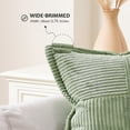 thumbnail image 2 of Topfinel 2 Piece Wide Side Pillowcase with Splicing,, Fall Winter Super Soft Corduroy Sofa Pillowcase Decorative Texture Pillow, SageGreen, 16x16 Inches, 2 of 5