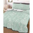 thumbnail image 3 of Quilts Twin XL Size, Mint Green Botanical Soft Comforter Bedding Set for Bed, Summer Chic Wildflowers Lightweight Quilted Bedspread with Pillow Cover(2 Pieces) for All Season, 68x98 Inch, 3 of 9
