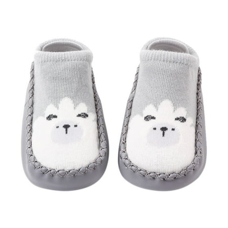 Baby Shoes Girl Formal Korean Version Low Top Shoes Socks Floor Boat Socks Slipper Hole Bow Leather Socks Slipper Kids Sneakers Size 12 Months-18 Months