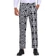 thumbnail image 1 of Pantalones de estampado floral para hombres, pantalones retro de flores paisley, 36 negro, 1 of 6