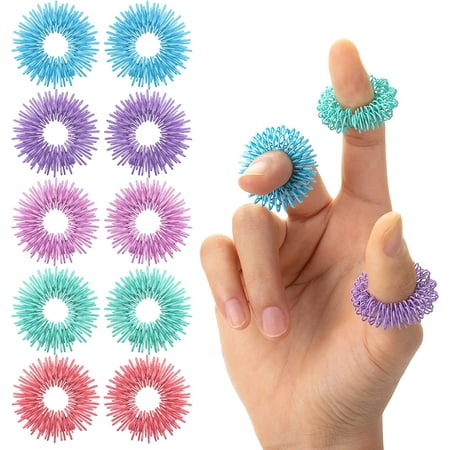 Mr. Pen- Spiky Sensory Rings, 10 Pack, Pastel Colors, Stress Relief Fidget Sensory Toys, Fidget Rings