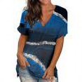 thumbnail image 1 of RT5YKing T-Shirts à Col Rond pour Femmes, Imprimé Floral, Manches Courtes, Blouse Ample, Imprimé Marbre, 1 of 5