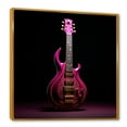 thumbnail image 2 of Designart "Majestic Magenta Modern Guitar I" Music Floater Framed Wall Art Living Room, 2 of 5