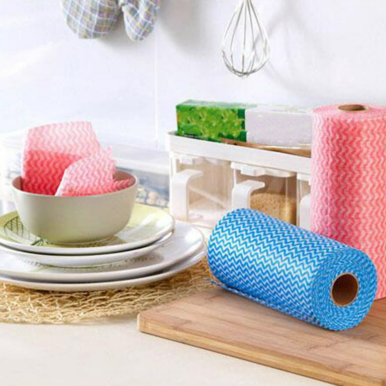 50Pcs/Roll Disposable Dish Cloth Home Cleaning Towels Kitchen Housework Dish Cleaning Cloths Wiping Pad Absorbent Dry Quickly Dishcloth Bathroom