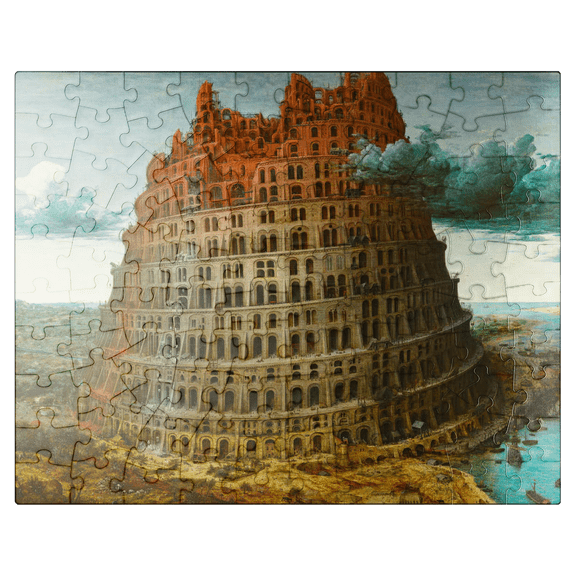 MyPuzzle - The Little Tower Of Babel 1563 By Pieter Bruegel The Elder - Premium 100 Piece Jigsaw Puzzle for Adults