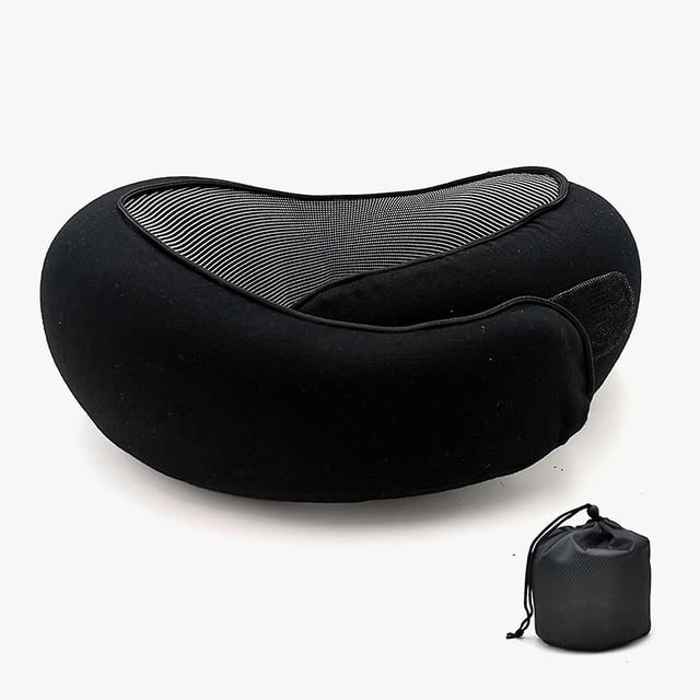 Travel Neck Pillow Chin Support Pillow Adjustable 100% Pure Memory Foam Pillow Compatible with Home, Airplane and Car, New Ergonomic Design