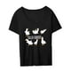 thumbnail image 4 of Camiseta de Mujer Sunnimix Estampado de Ganso Casual Cuello Redondo XXL, 4 of 8