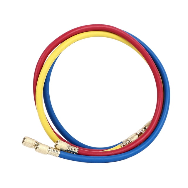 0.9m/3ft 3-Color R22 AC & Auto Refrigerant Charging Hoses Set - 2500/500 PSI Pressure, Durable Leakproof Corrosion-Resistant Rubber, Lightweight Portable HVAC Fluoride Filling Pipes for Mexico Market