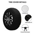 thumbnail image 2 of Naloa Bee Happy Sunflower Gnomes PVC Leather Spare Tire Wheel Cover for Car Truck SUV Camper Trailer Universal Fit many size14 inch, 2 of 6