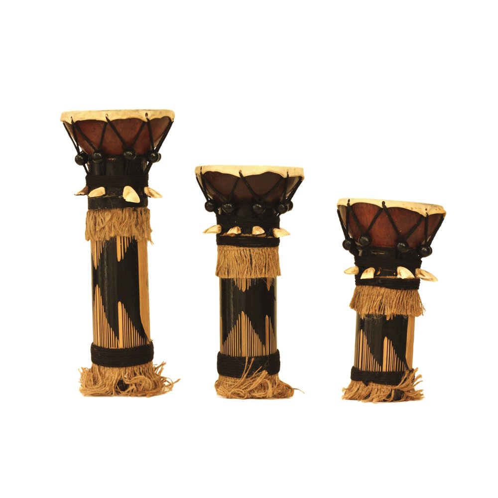 Set Of 3 Bamboo Decoration Drum Home Decor Djembe