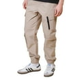 thumbnail image 4 of Brooklyn Cloth Men's Diagonal Multi Pocket Cargo Sweatpants, Elastic Waistband, Functional, Pumice Stone, XL, 4 of 4