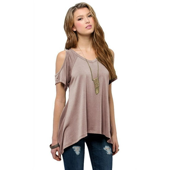 Vivian's Fashions Top - Bare Shoulder, Short Sleeve