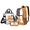 Capybara on Rainbow, variant on Tutolipy Monkey PVC Kids Backpack Set, with Transparent Lunch Bag Clear Backpack Pencil Case Waterproof Zipper for School College