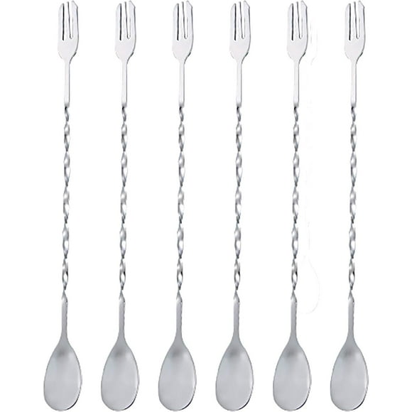 Bartender's Best Friend, Stainless Steel Construction, Spiral Design For Ergonomic Grip, Twist Of The Spoon For Layering Drinks, Fruit Fork Tip For Easy Garnishing