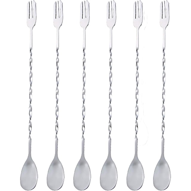 Cuchara de bar, elegante acero inoxidable pulido con espejo con mango largo para un fácil acceso, apto para lavavajillas y material de calidad alimentaria, ideal para uso en el hogar o en el bar
