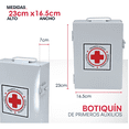 thumbnail image 3 of Botiquín primeros auxilios chico metálico blanco con cerradura 23x16.5x7cm pintura electrostática para pared, 3 of 5