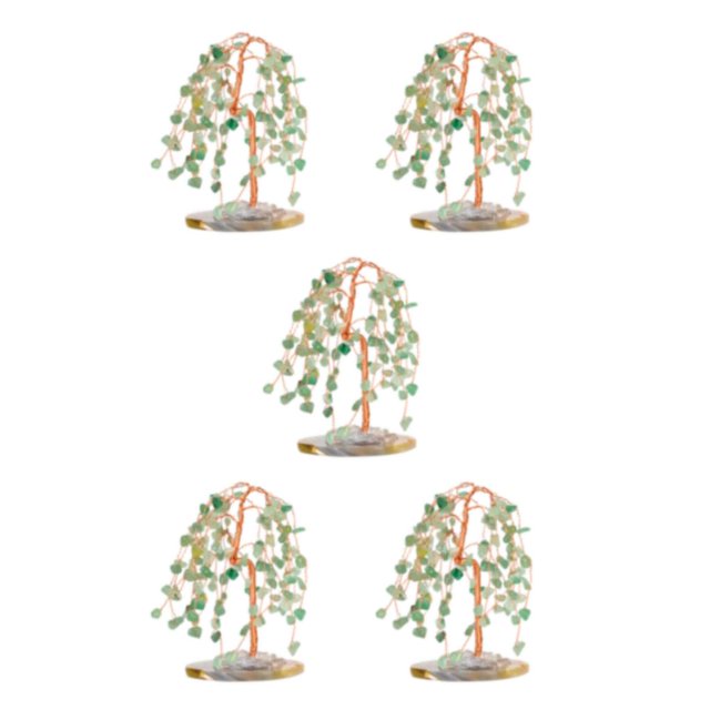Decodeary Exquisite Tree Decoration - Good Wishes And Meaningful Home Or Office Ornament Safe Tree Desktop Green 5Set