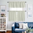 thumbnail image 2 of Farmhouse Sage Green White Striped Kitchen Curtains Sets for Windows 24 Inch Length, Modern Stripes Rod Pocket Window Treatments Tier Curtains and Valances Set for Bedroom/Bathroom, 2 of 8