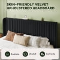thumbnail image 5 of Einfach King Bed Frame, Upholstered Platform Bed with Wingback Headboard, No Box Spring Required, Black, 5 of 10