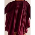 thumbnail image 3 of SUNSIOM Women Long Sleeve T-Shirts Solid Color V-Neck Buttons Casual Shirts Spring Fall Fashion Irregular Loose Tunic Tops, 3 of 5