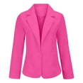 thumbnail image 6 of Blazers For Women Slim Open Front Roll Up Long Sleeve Formal Jacket Wear To Evening Polyester Spandex Blending Shirts Suit Jackets Blazers & Sport Coats 1Pc Pink Xl, 6 of 9