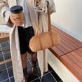 thumbnail image 4 of Cross Body Bag for Women, Faux Suede Casual Tote Handbag Retro Shoulder Bag All-match Underarm Bag (Khaki), 4 of 5
