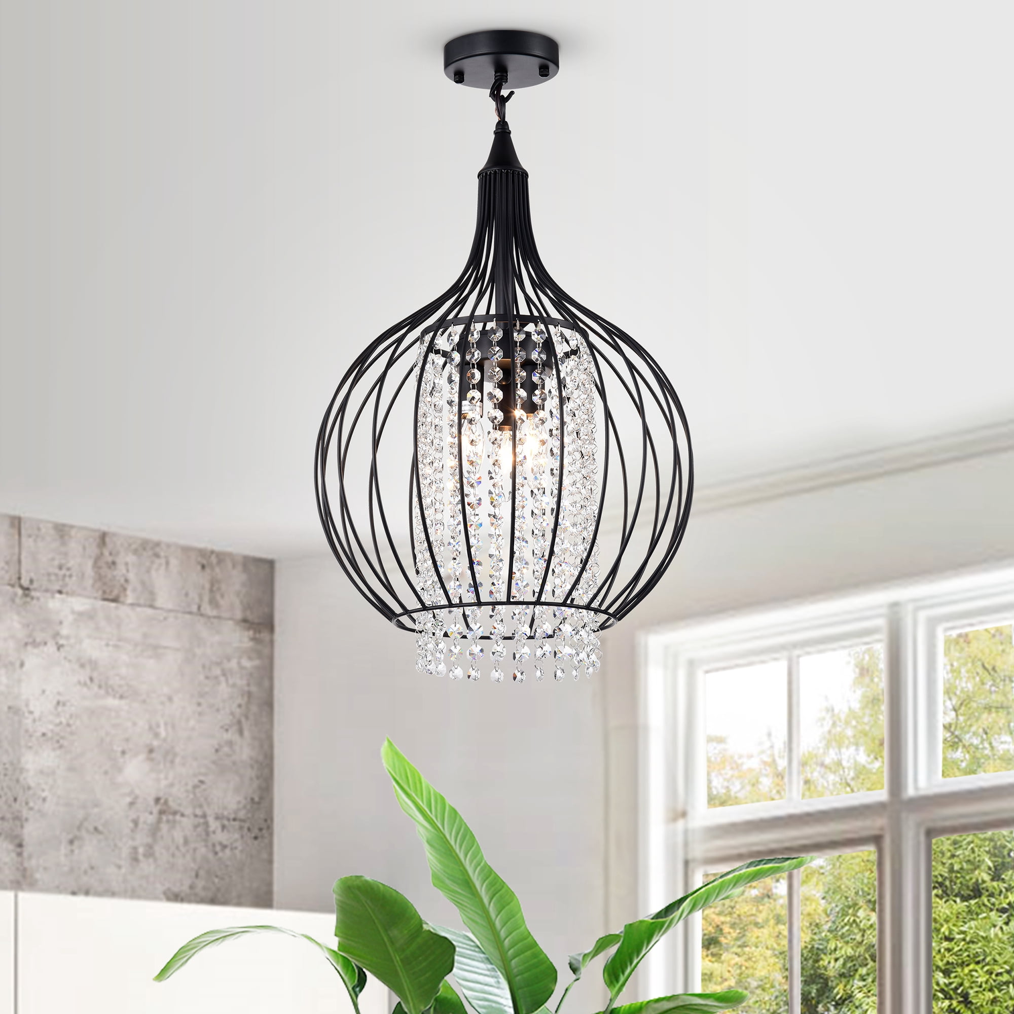 Rena Matte Black 3-light Chandelier
