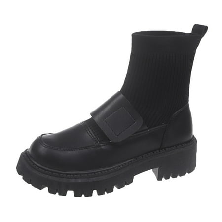 

Pianpianzi Short Chunky Booties Women Womens Short Slip on Boot Womens Short Garden Boots Size 9 Short Chunky Women s Boots Roman Shoes Fashion Casual Heels Ankle Leather women s boots