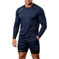 thumbnail image 2 of PNTUTB Sports Set for Men Athletic Wear Set Round-Neck Long-Sleeve Quick-Dry T-Shirt and Double-Layer Shorts High-Stretch Set for Running Training, 2 of 7