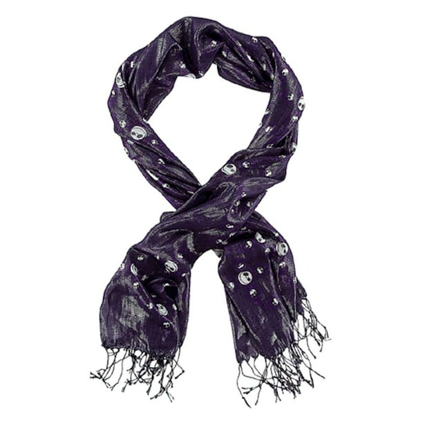 Disney Scarf Jack Skellington Purple and Silver Metallic ...