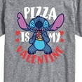 thumbnail image 3 of Lilo & Stitch - Pizza Is My Valentine - Men's Short Sleeve Graphic T-Shirt, 3 of 5
