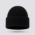 thumbnail image 2 of Lumtrix Knit Beanie for Men Women Cuffed Rib Warm Winter Hat Skull Caps Soft Classic Solid Color Daily Cap Unisex Black One Size, 2 of 5