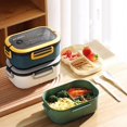 thumbnail image 3 of 5PCS Portable Solid Colour Thickened Student Lunch Box Compartment Lunch Box Microwave Lunch Box Heat-resistant Lunch Box Blue 4PCS, 3 of 6